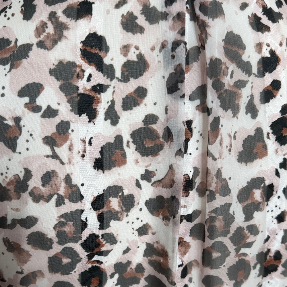 TCEC Leopard Print Long Sleeve Shirt Dress | Tie Waist | Size M - Picture 5 of 6